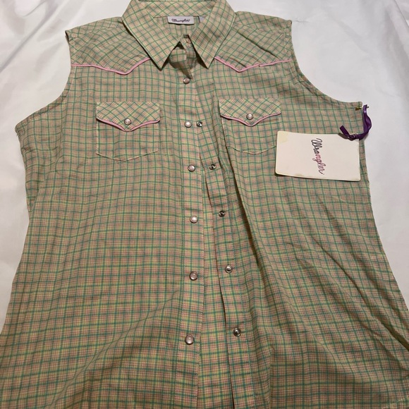 Wrangler Pastel Plaid Button-Up Shirt - Picture 1 of 5